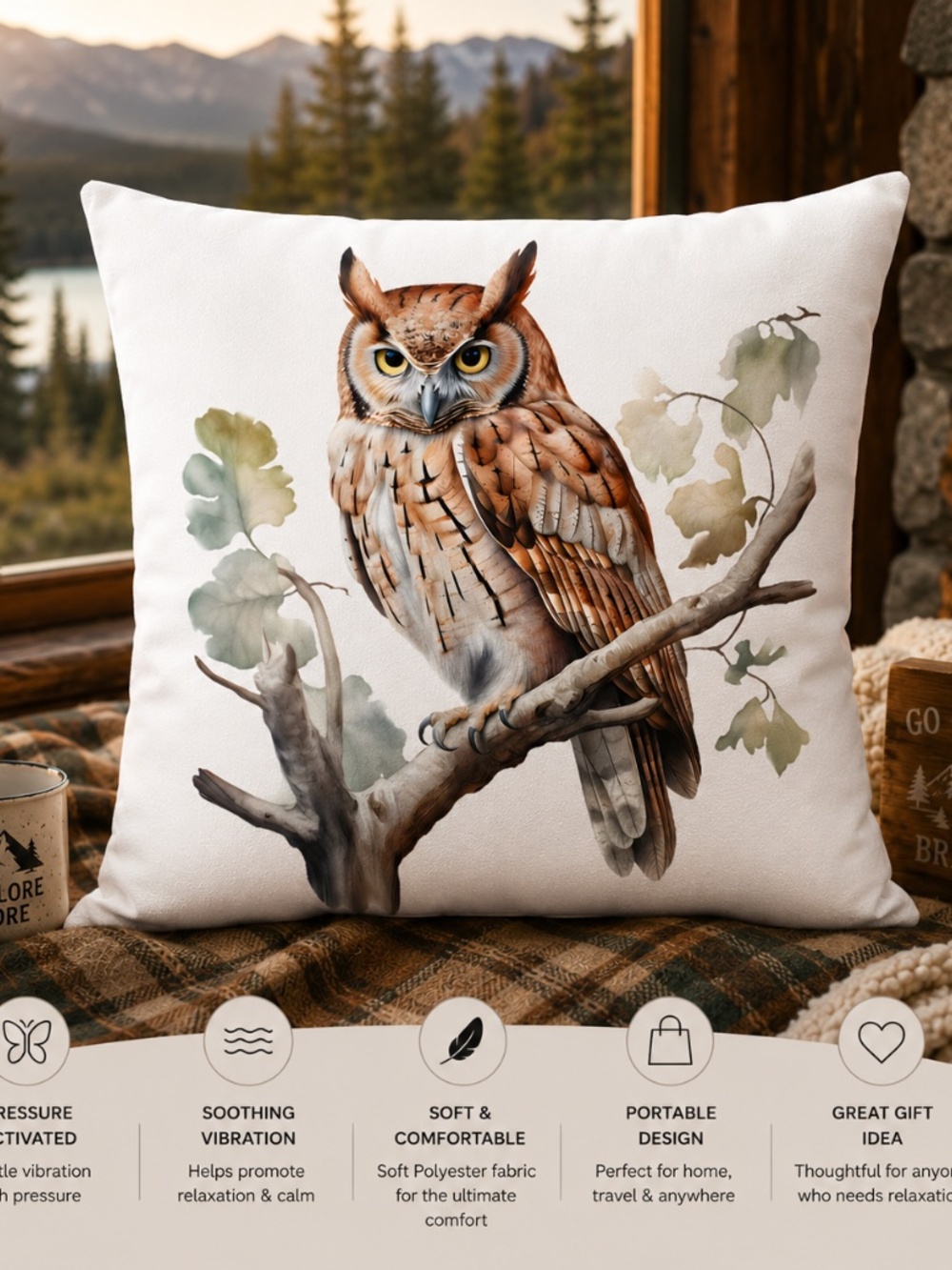 Owl #3 Pressure Activated Massage Pillow